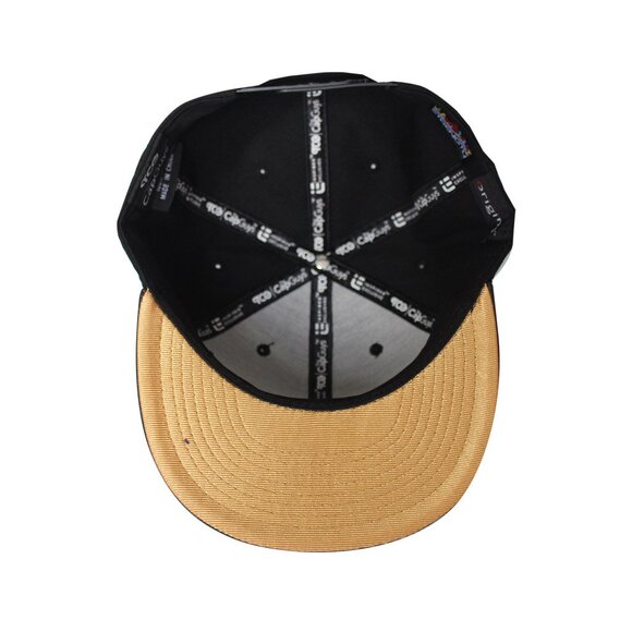 Blank Black/Gold PU Leather Vintage Authentic Unisex Custom Snapback Hat/Cap - Picture 4 of 6